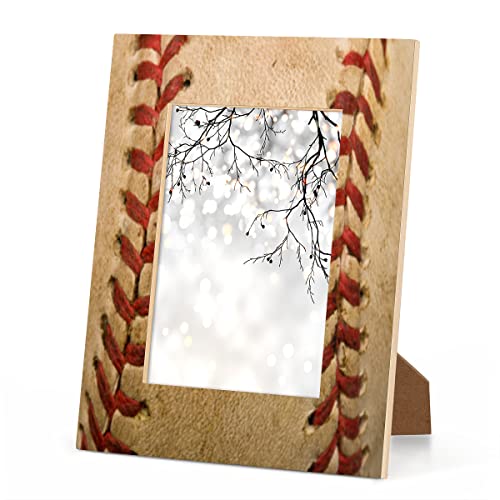 Dihomi Vintage Baseball Sports 5X7 Picture Frame, Wooden Picture Frame For Wall Or Table Top Decor Display 5X7 4X6 Or 5X3 Picture, Group Family Weddings Christmas Photo Frame For Gift #TOP1