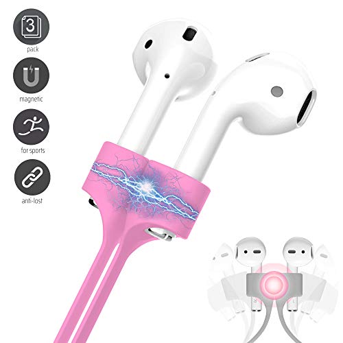 Image of Ultra Strong Magnetic Airpod Pro Strap Anti-Lost Cord Sports Lanyard Compatible with Airpods 3rd 2nd Generation Pro 3 2 1 (3 Pink)