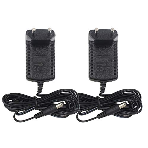 Pack de 2 adaptadores de alimentación CC 9 V 1 A, conector de 5,5 mm x 2,1 mm, centro positivo Cover