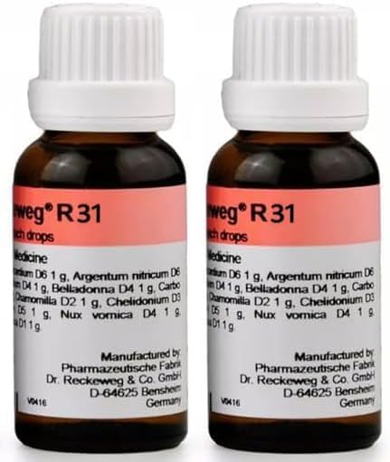 Dr. Reckeweg R31 in Drops Made in Germany - 22ml/0.74 Fl Oz (Pack of 2)