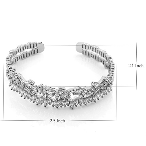 Rythuyn Gold Cuff Bracelets For Women, Cubic Zirconia Tennis Bracelets, White Gold Bracelets For Women, Jewelry Gifts For Women Bride Teen Girl Mother Sister Daughter #TOP1