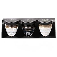 Lussiero Trüffel Geschenkset - Weisse Bianchetto Trüffelsauce, Schwarze Sommertrüffel Sauce und Royale Weisse Trüffel-Sauce