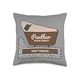 Panther State Forest West Virginia WV Souvenirs Panther State Forest West Virginia Welcome Sign Souvenir Throw Pillow, 16x16, Multicolor