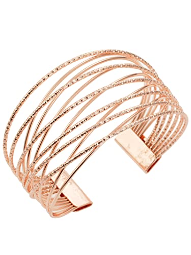 Long Tiantian Bangle Bracelet For Women Rose Gold Cuff Bracelet For Teen Girls Multi-Layer Cross Wire Bracelet Rose Gold Open Bangle Bracelet For Best Friend(E) #TOP12