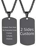 Supcare Mens Custom Dog Tag Pendant with Chain Personalized Engraving Necklaces Gifts for Men Dad Lover Husband friend Him Christmas