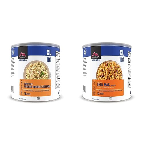 Mountain House Homestyle Chicken Noodle Casserole | Freeze Dried Survival & Emergency Food | #10 Can and Mountain House Chili Mac with Beef | Freeze Dried Survival & Emergency Food | #10 Can