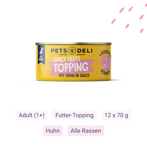 Pets Deli Topping für Hunde mit Huhn, 12x70g