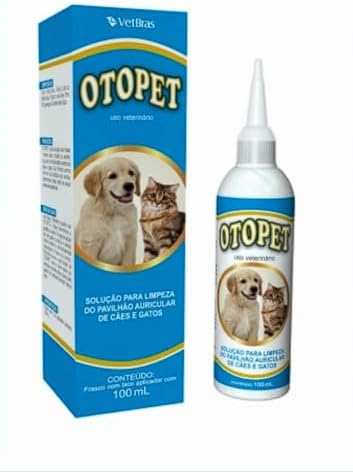 Limpador Auricular Otopet para Cães e Gatos - 100ml, Removedor de...
