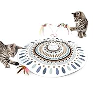 Potaroma Katzenspielzeug Selbstbeschäftigung, wiederaufladbar Elektrisch 3-in-1 Versteckspiel Kätzchen Interaktives Spielzeug für Indoor Cats, flatternder Schmetterling, bewegliche Feder Geräusch