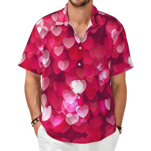 Chemise d'été homme anti-chaleur imprimé cœur pour rester élégant au bureau
