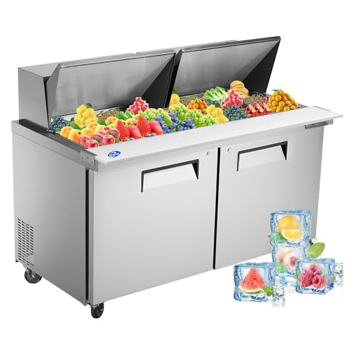 kalifon 60" W 2 Door Refrigerator Sandwich Salad Prep Table