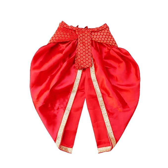 Image of ITSMYCOSTUME Krishna Dress for Baby Boy Kids Set of 10(Dhoti,Hip Cover,Patka,Mukut,Morpankh,Bansuri,Kamarband,Bajuband,Kundal) Little Krishna Ji Kanha Janmasthmi Costume