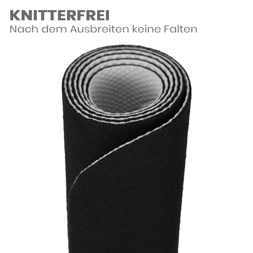 COSYLAND Bodenschutzmatte Bürostuhl 90x120 cm – rutschfeste Bürostuhl Unterlage – Geräuschdämpfende Schreibtischstuhl Unterlage zum Schutz von Laminat, Fliesen & Parkettböden – Schwarz