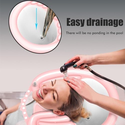 Image of DIALDRCARE Inflatable Washing Hair Basin ShampooTray-Medical for The Disabled,Pregnant Women,Bedridden and Handicapped,Elderly&Child-Wash While in Wheelchair or Chair at Home