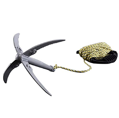 Koojawind Weed Razor, Aquatic Weed Rake Aquatic Plants Weed Cutter Cutter, Folding Water Plants Removal Tool for Lakes, Ponds & Beaches (Silver)