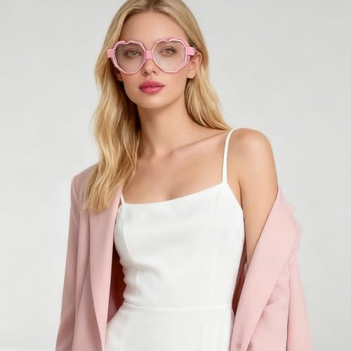 Image of laureles Fashion Heart Shaped Goggle Y2K Sunglasses Women One Piece Oversized Love Sun Glasses Men