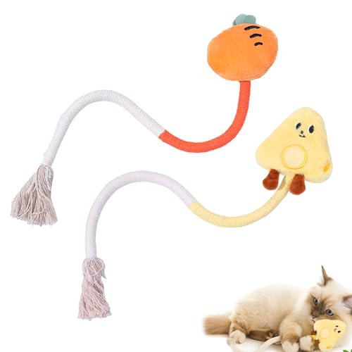 2PCS Set of Sisal Rope Cat Toys, Containing Cat Toys Catnip, Cat Chew Rope Chew-Resistant, Suitable for Indoor Cats to Play Interactively, Safe for Cleaning Teeth, 20 Inches, Suitable for All Breeds