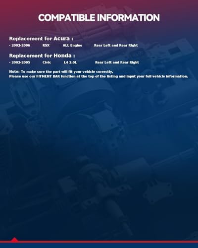 Image of KAX Disc Brake Caliper Assembly Fit for Acura RSX 2002-2006, Honda Civic 2002-2005 2.0L, Rear Side 2PC Set