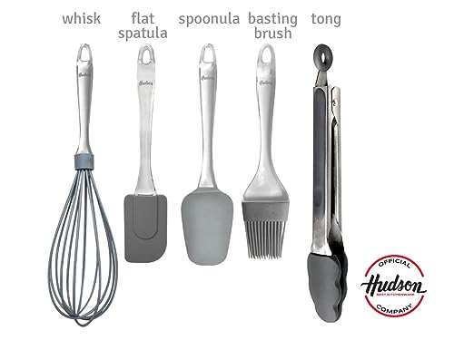 HUDSON 5-Piece Silicone Utensil Set with Hanging Base