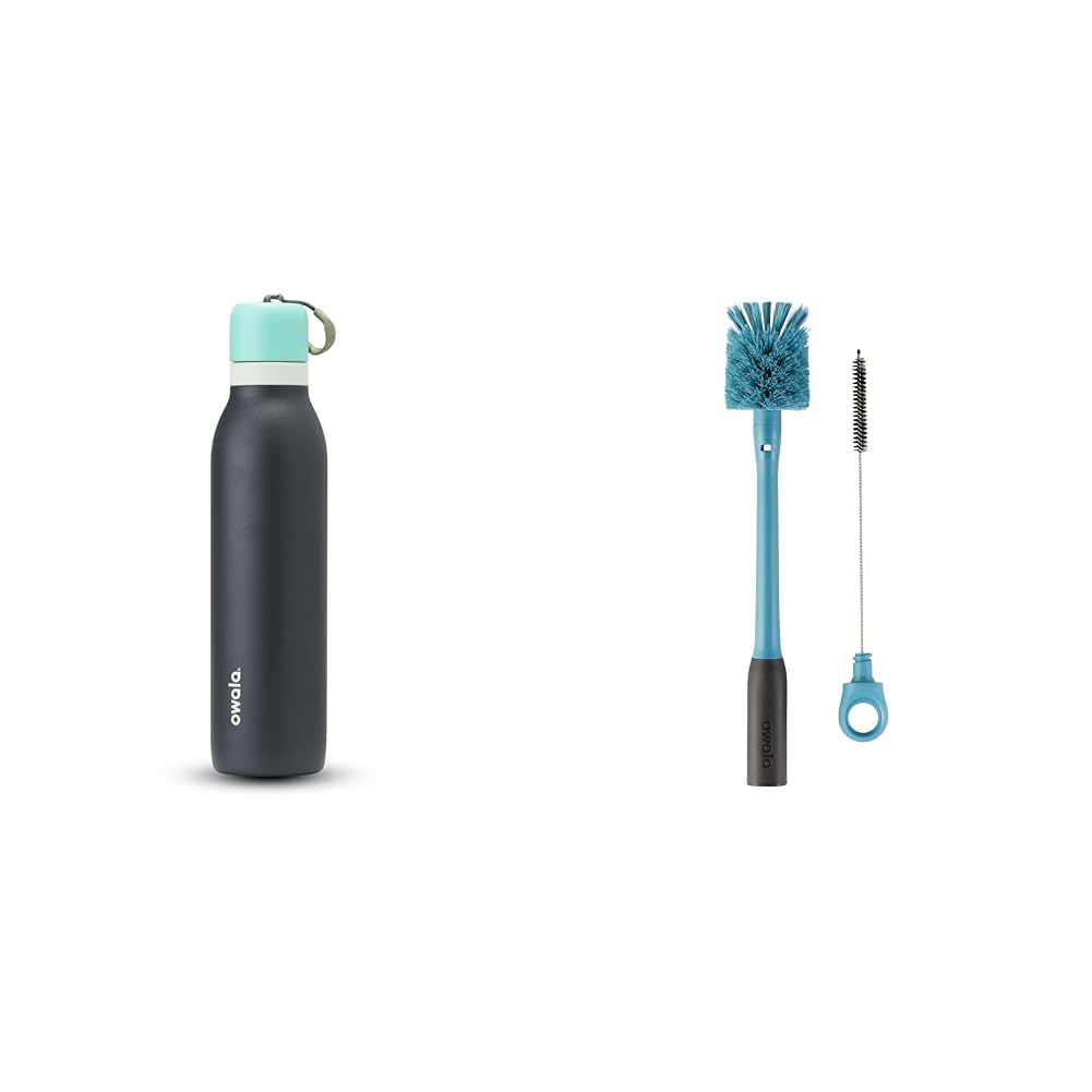 Owala 24oz FreeSip Twist Bottle & 2-in-1 Cleaning Brush Set - Blue