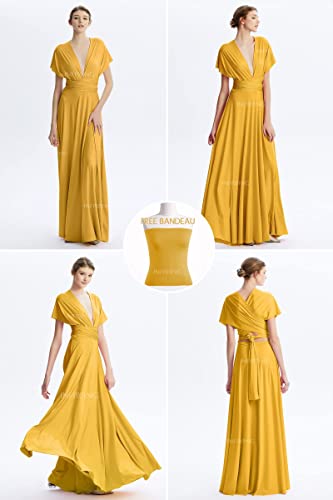 Image of Multi-Way Wrap Infinity Maxi Dress for Bridesmaids & Wedding Guest | 31 Colors for All Wedding Themes, One Size & Plus, 1 Dress for Any Events, Evening, Prom, Gala, Non-See-Through, Wrinkle-Free