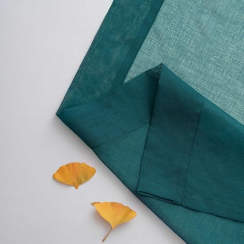 Image of Green Sheer Curtains 84 inch Length 2 Panels Set, Airy Soft-Touching Rod Pocket Voile Drapes for Living Room /Bedroom, Sheer Curtain Panels Set 84 inch Inches Long, Light Filtering, Each 52 inch W x 84 inch L