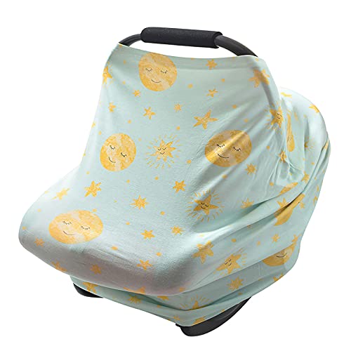 Image of Stretchy Baby Car Seat Covers for Newborns, Infant Car Canopy Extra Soft and Stretchy Nursing Covers for Moms (Shinning Night)