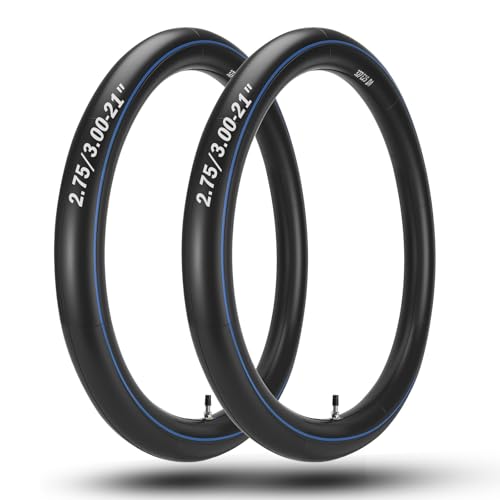 (2-Pack) 2.75/3.00-21 Inner Tubes 80/100-21 or 90/90-21 Heavy Duty Dirt Bike Inner Tubes 2mm Thick TR4 Valve Fits HondaAfrica Twin CRF230 CRF250 CR250 Kawasaki KLR KDX200 and More