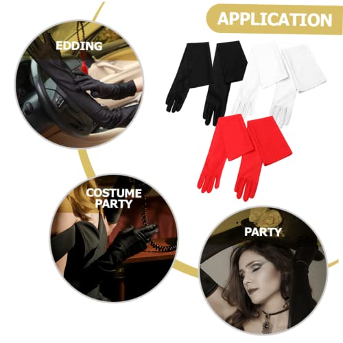NOLITOY 3Pairs Long Stretchy Gloves for Women Elegant Sunscreen Gloves for Tea Parties Weddings and Special Occasions4