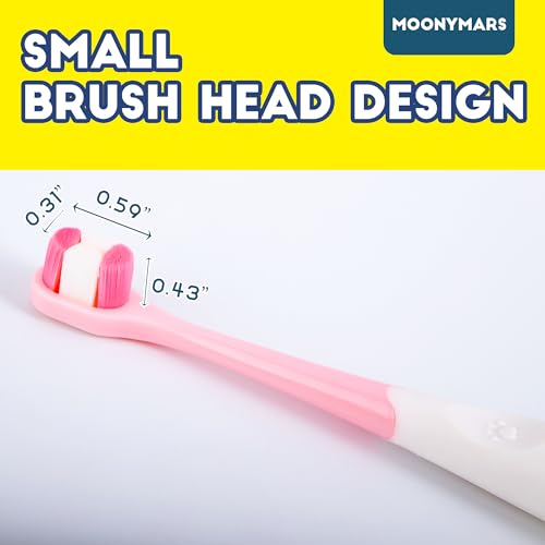 Image of Small Dog Toothbrush, Puppy & Cat Tooth Brushing Kit, Ultra Soft & Head Teeth Brush for Kitten & Tiny to Medium Pet, Doggy Toothbrushes Deep Dental Clean, 2 PCS, Pink