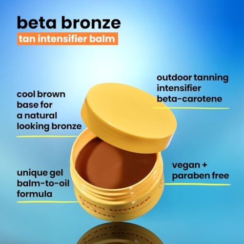 Image of b.tan Intensive Browning Tanning Gel | Beta Carotene Balm - Tinted Sun Tan Accelerator, Oil-to-Balm Formula, Dark Tanner, Fast Bronze Suncare, Non Greasy, Water Resistant, Best for Outdoor, 5.3 Oz