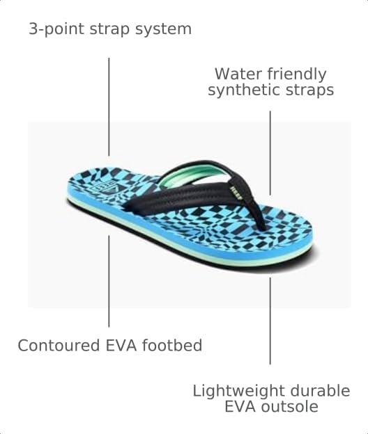 Image of REEF Boys Kids Ahi Beach Flip Flop, Soft Cushion Footbed, Water Friendly