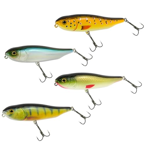 4 Seika Pro Wobbler Toyama 9,5cm 14g - Köder Set fürs Oberflächenangeln auf Barsch, Rapfen & Hecht, Stickbait zum Kunstköderangeln