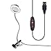 Bonlux 7W 5V USB Lupen LED Lampe mit Flexo Klemme, Lichtleselampe mit Schalter, 3 Lichtmodi und 10 Dimmbare Helligkeit, für Schreibtisch, Computer (Silber, 5X)
