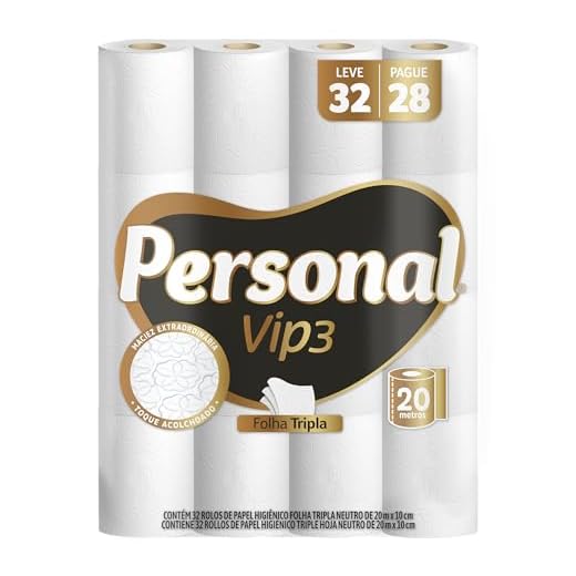 Personal Papel Higiênico Vip Folha Tripla, 32 Rolos De 20M