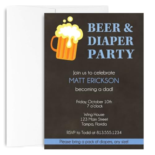 Beer & Diaper Baby Shower Invitations