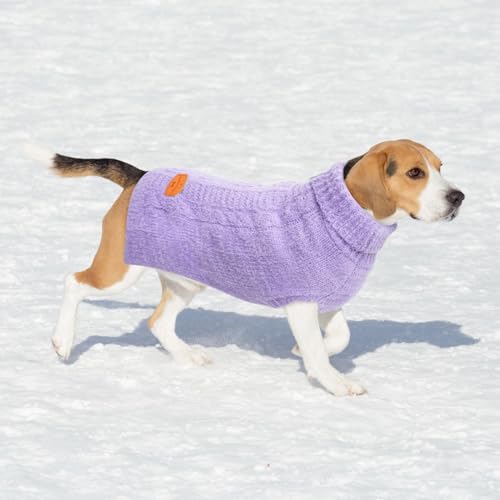 Image of BEAUTYZOO Dog Sweater for Small Medium Dogs, Knit Clothes with Harness Hole