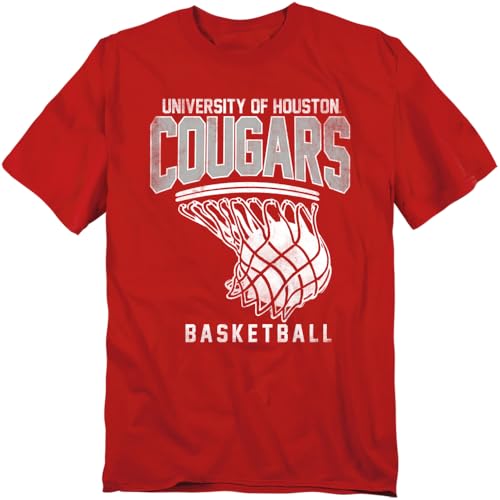 LOGOVISION University of Houston Basketball Hoop Unisex Adult T Shirt Red Medium