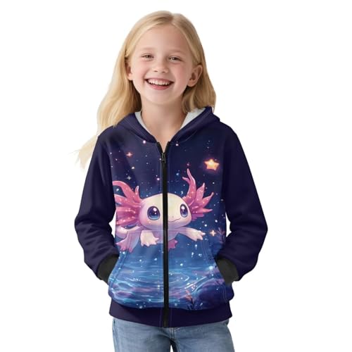 Cute Hoodie for Girls Zip Up Sweatshirts for Teen Girls Winter Jackets for School Kawaii Clothes with Pockets 6-16