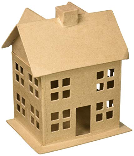 Craft Pedlars Craft Ped Paper Mache Box House 7.5x9x5.75 Kraft, 7.5 x 9 x 5.75