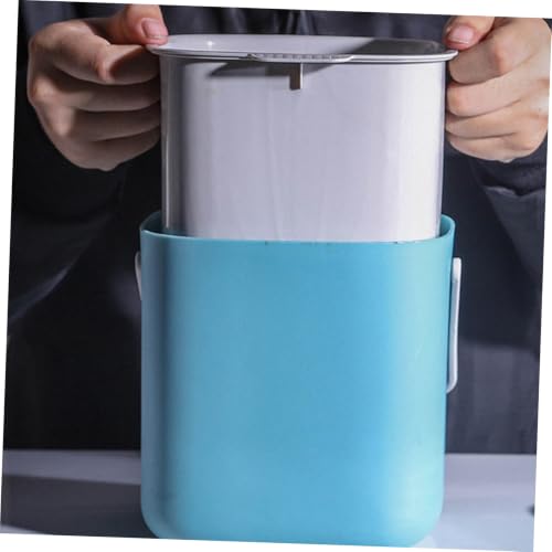 Caneca de basura plástica portátil para cocina con tapa miniatura 5