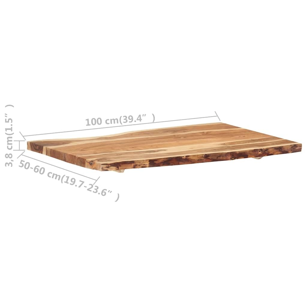 Générique Dessus de Table Bois d'acacia Massif 100x(50-60) x3,8 cm,286332