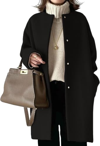 [ドアーズ] 5色展開 ノーカラー ミドル丈 コート レディース アウター ガウンコート 厚手 カジュアル ロングコート 大きい サイズ 大きめ 大きいサイズ 長袖 フォーマル 黒色 かわいい 暖かい 可愛い 無地 あつで むじ ムジ ビッグサイズ 防寒 きれいめ 秋冬 ロング丈 おおきいサイズ ゆったり おおきい ファッション おしゃれ かっこいい 襟なしコート ブラック 3A-D07-BKXLのサムネイル