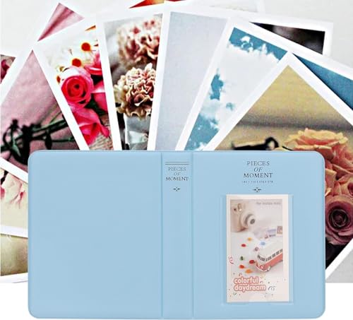 Image of ZENKO 64-Pocket Album + 5 Magnetic Frames fits Fujifilm Instax Mini (12, 11, 9, 8, 40, Evo, Liplay), Mini Link Printer, Polaroid Snap Touch, PIC-300, Z2300 Mint Instant Cameras (Blue)