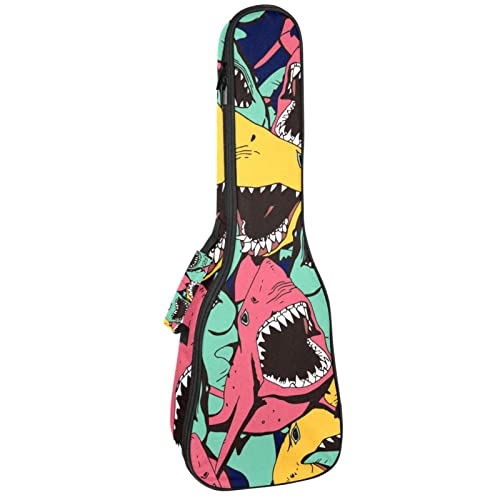 Sac pour ukulélé ténor rembourré et étanche motif requins
