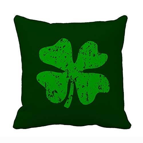 HL HLPPC Green Shamrock Clover St Patricks Day Throw pillow Case Square 18 x 18 Inches Polyester Cushion Cover