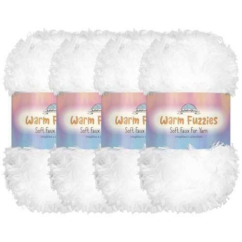 JubileeYarn Warm Fuzzies Yarn - Sparkle White - 4 Skeins