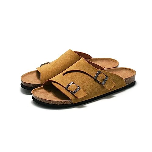 Sandales d'été en daim de première qualité : mules confortables homme femme en liège naturel