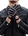 YISEVEN Men's Sheepskin Leather Motorcycle Driving lined Gloves Classic Soft Lampskin Button Punk Rock Cycling Fitness, Black 9.5"/Large