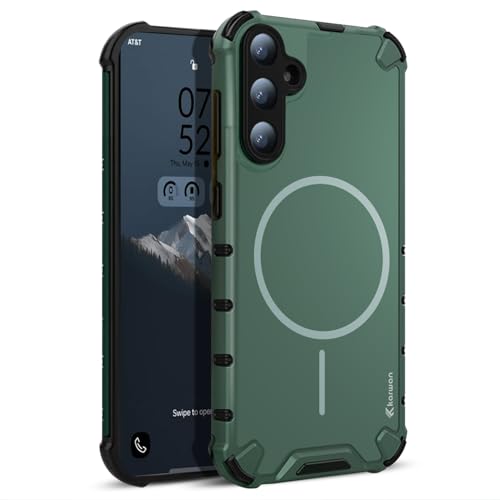KARWAN Tough Shockproof Back Case Cover Compatible with Samsung S24 Plus Dual Layer Armor Protection with Matt Finish,Edge Guard Bumper Heavy Duty Cover with Magnetic MagEase Wireless Charging (Green)